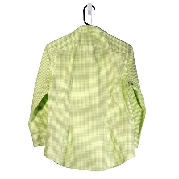 Chaps Ralph Lauren Women's Shirt Button Up Green White Check 3/4 Sleeve Top L - Picture 2 of 8